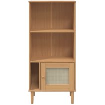 Fenland Wooden Bookcase With 2 Shelves In Brown