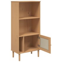 Fenland Wooden Bookcase With 2 Shelves In Brown