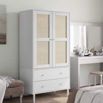 Fenland Wooden Wardrobe With 2 Door 2 Drawer In White