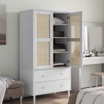 Fenland Wooden Wardrobe With 2 Door 2 Drawer In White