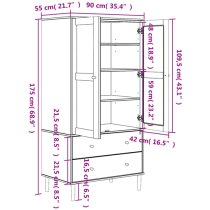 Fenland Wooden Wardrobe With 2 Door 2 Drawer In White