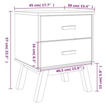 Dawlish Wooden Bedside Cabinet With 2 Drawers In White Brown