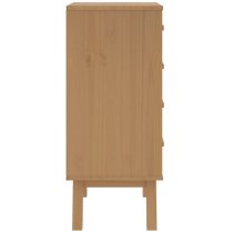 Dawlish Wooden Bedside Cabinet With 4 Drawers In Grey And Brown