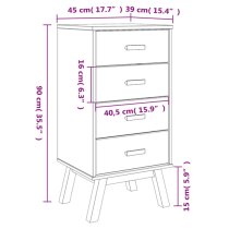 Dawlish Wooden Bedside Cabinet With 4 Drawers In Grey And Brown