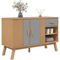 Dawlish Wooden Sideboard With 2 Doors 1 Drawers In Grey Brown