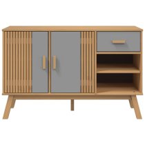 Dawlish Wooden Sideboard With 2 Doors 1 Drawers In Grey Brown