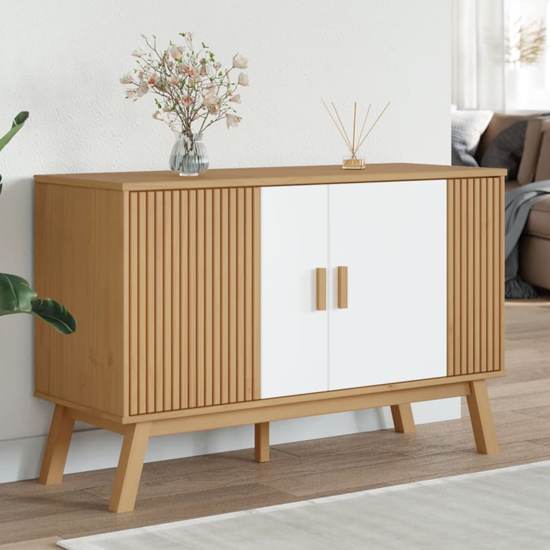 Dawlish Wooden Storage Cabinet With 2 Doors In White And Brown