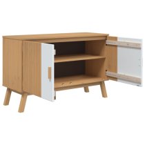 Dawlish Wooden Storage Cabinet With 2 Doors In White And Brown