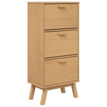 Dawlish Wooden Shoe Cabinet With 3 Drawers In Brown