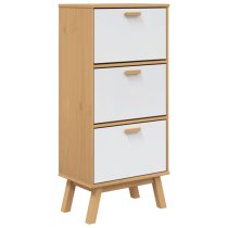 Dawlish Wooden Shoe Cabinet With 3 Drawers In White And Brown