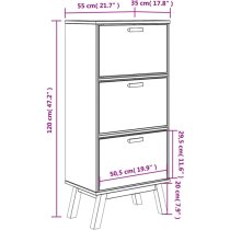 Dawlish Wooden Shoe Cabinet With 3 Drawers In White And Brown