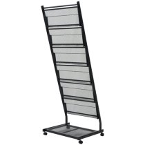 Hart Metal Magazine Rack With 6 Shelves In Black