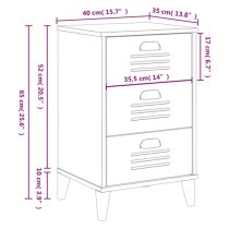 Widnes Wooden Bedside Cabinet With 3 Drawers In White