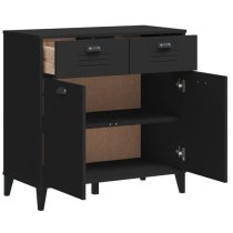 Widnes Wooden Sideboard With 2 Drawers In Black