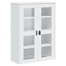 Widnes Wooden Display Cabinet With 3 Drawers In White