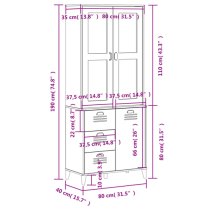 Widnes Wooden Display Cabinet With 3 Doors In Black