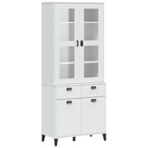 Widnes Wooden Display Cabinet With 4 Doors In White