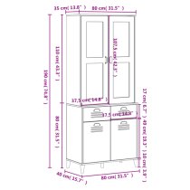 Widnes Wooden Display Cabinet With 4 Doors In White