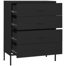 Bodmin Steel Chest Of 4 Drawers In Black