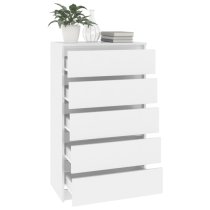 Fowey High Gloss Chest Of 5 Drawers In White