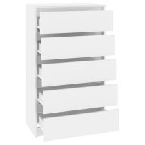 Fowey High Gloss Chest Of 5 Drawers In White