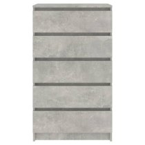 Fowey Wooden Chest Of 5 Drawers In Concrete Grey