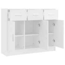 Exeter Wooden Sideboard With 3 Doors 3 Drawers In White