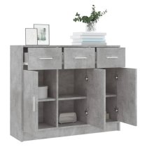 Exeter Wooden Sideboard With 3 Doors 3 Drawers In Concrete Grey