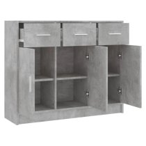 Exeter Wooden Sideboard With 3 Doors 3 Drawers In Concrete Grey