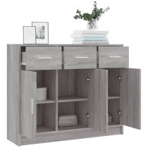 Exeter Wooden Sideboard With 3 Doors 3 Drawers In Grey Sonoma