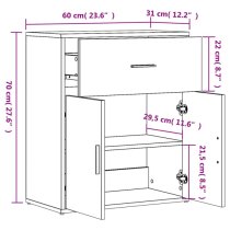 Exeter Wooden Sideboard With 2 Doors 1 Drawers In Black