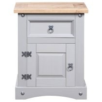 Croydon Wooden Bedside Cabinet With In Grey And Brown