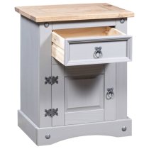 Croydon Wooden Bedside Cabinet With In Grey And Brown