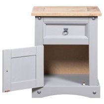 Croydon Wooden Bedside Cabinet With In Grey And Brown