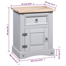 Croydon Wooden Bedside Cabinet With In Grey And Brown