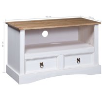 Croydon Wooden TV Stand With 2 Drawers In White And Brown