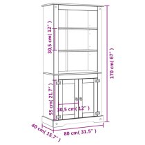 Croydon Wooden Display Cabinet With 2 Doors In Brown