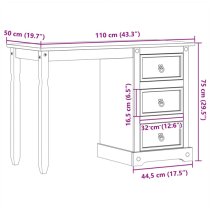 Croydon Wooden Dressing Table With 3 Drawer In Brown