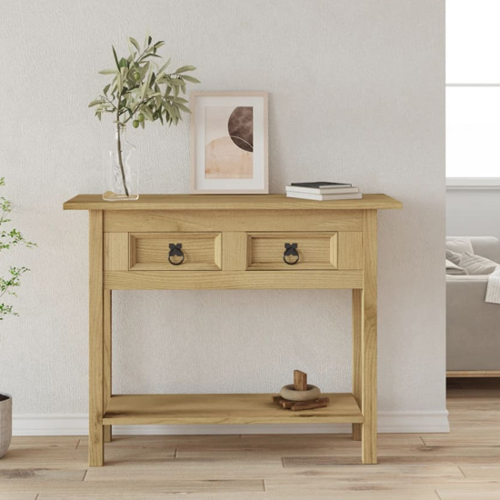 Croydon Wooden Console Table With 1 Shelf In Brown