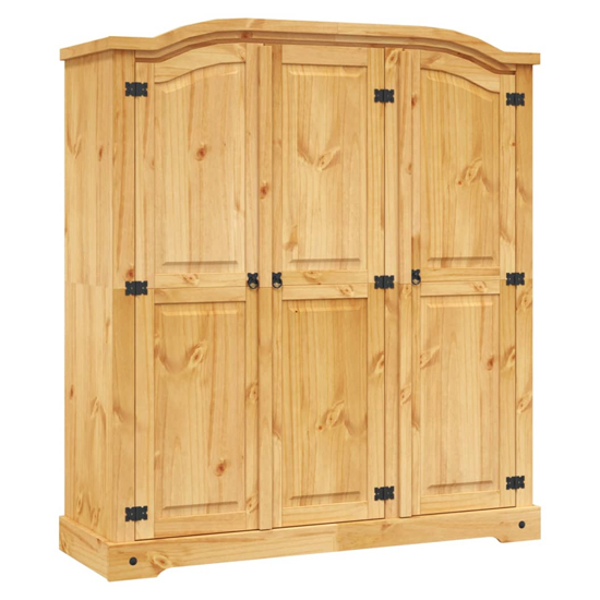 Croydon Wooden Wardrobe With 3 Doors In Brown