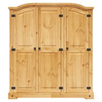 Croydon Wooden Wardrobe With 3 Doors In Brown