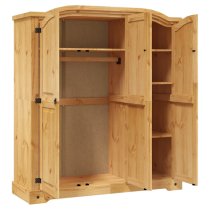 Croydon Wooden Wardrobe With 3 Doors In Brown