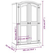 Croydon Wooden Wardrobe With 2 Doors In Brown