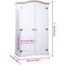 Croydon Wooden Wardrobe With 2 Doors In White And Brown