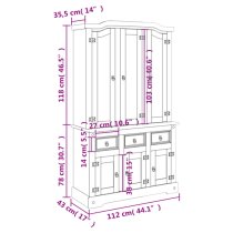 Croydon Wooden Display Cabinet With 6 Doors In Brown