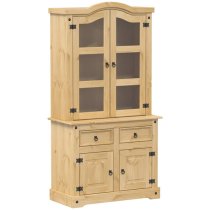 Croydon Wooden Display Cabinet With 4 Doors 2 Drawers In Brown