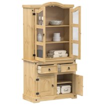 Croydon Wooden Display Cabinet With 4 Doors 2 Drawers In Brown