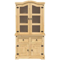 Croydon Wooden Display Cabinet With 4 Doors 2 Drawers In Brown