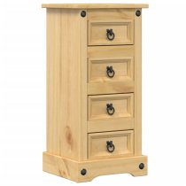 Croydon Wooden Bedside Cabinet With 4 Drawers In Brown