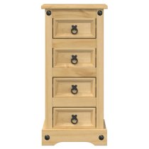 Croydon Wooden Bedside Cabinet With 4 Drawers In Brown